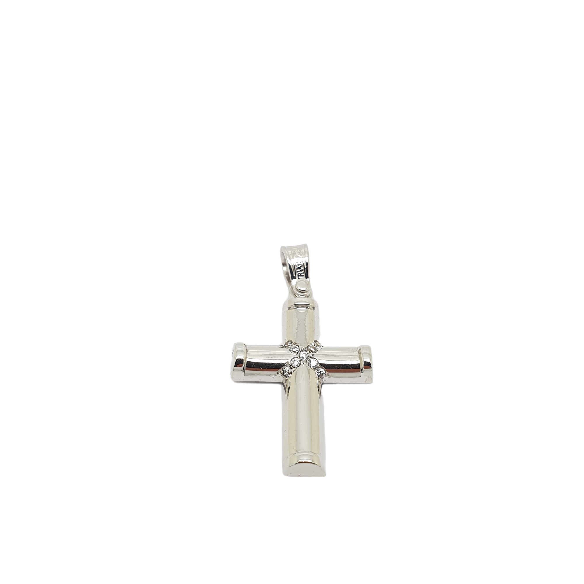 White gold cross k14 with zircon (code H1823)